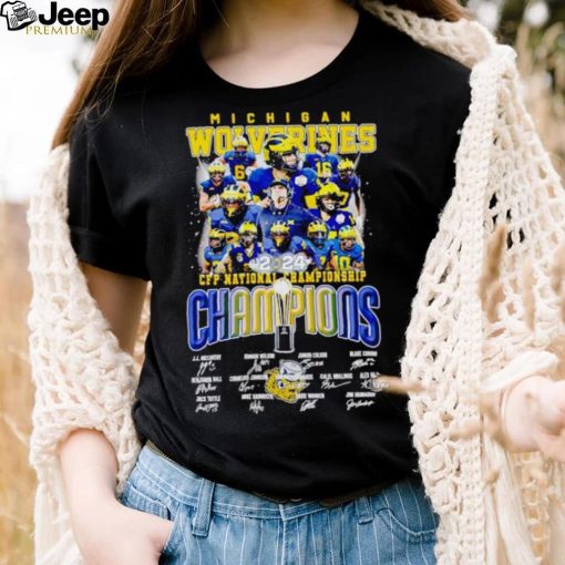 Michigan Wolverines 2024 CFP National Championship Champions signatures shirt