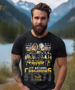 Michigan Wolverines 2024 College football Playoff National Champions signatures shirtMichigan Wolverines 2024 College football Playoff National Champions signatures shirt