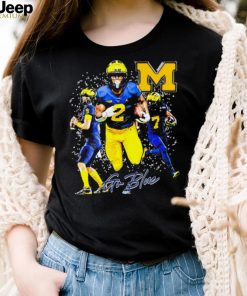 Michigan Wolverines 2024 College football Playoff National Championship players pose go blue shirt