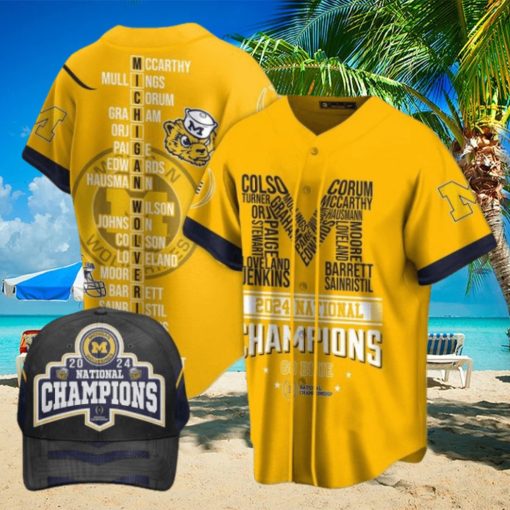 Michigan Wolverines 2024 National Champions Go Blue Baseball Jersey