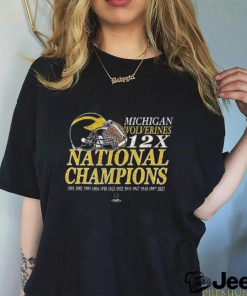 Michigan Wolverines ’47 12 Time Football National Champions Franklin Shirt