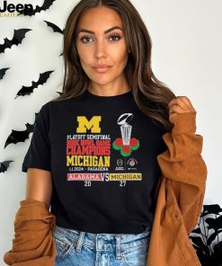 Michigan Wolverines Alabama Crimson playoff semifinal rose bowl game champions Michigan 1 1 2024 pasadena 20 – 27 T shirt