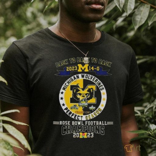 Michigan Wolverines Back To Back To Back 2023 Rose Bowl Football Champions T Shirts