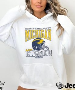 Michigan Wolverines College Football Playoff 2023 National Champions Arched Victory Falls Tri Blend T Shirt