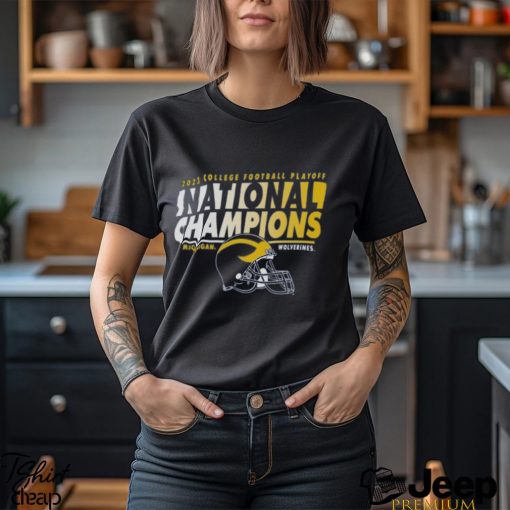 Michigan Wolverines College Football Playoff 2023 National Champions Helmet T Shirt