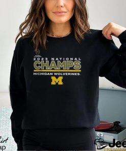 Michigan Wolverines College Football Playoff 2023 National Champions Performance Logo Shirt