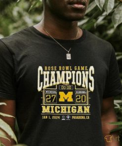 Michigan Wolverines College Football Playoff 2024 Rose Bowl Champions T Shirts