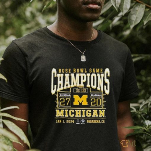 Michigan Wolverines College Football Playoff 2024 Rose Bowl Champions T Shirts
