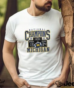 Michigan Wolverines Fanatics Branded College Football Playoff 2023 National Champions Scoreboard T Shirt