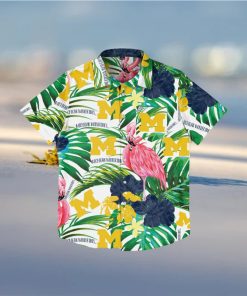 Michigan Wolverines Flamingo Hawaiian Shirt