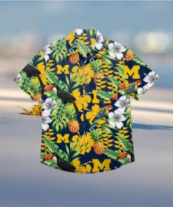 Michigan Wolverines Floral Hawaiian Shirt