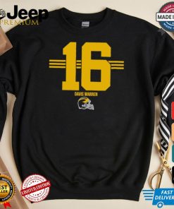 Michigan Wolverines Football Davis Warren No. 16 stripe helmet shirt