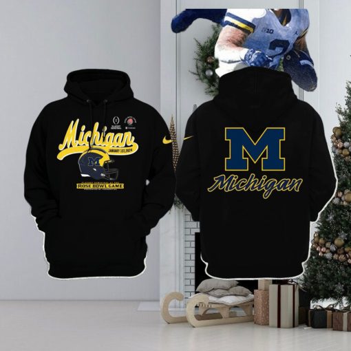 Michigan Wolverines Football January 1st 2024 Playoff Semifinal At The Rose Bowl Game Presented By Prudential 3d Hoodie