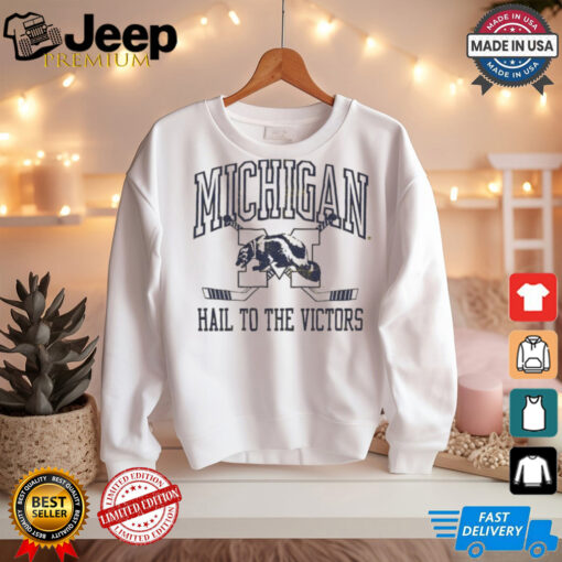 Michigan Wolverines Hail To The Victors Vintage Hockey t shirt