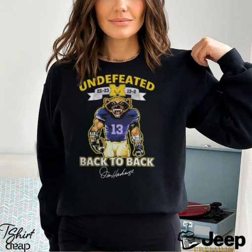 Michigan Wolverines Mascot Back to Back Undefeated 2022 2023 13 0 Signatures Shirt