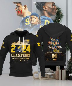 Michigan Wolverines National Champions 2024 Black Design Hoodie T Shirt