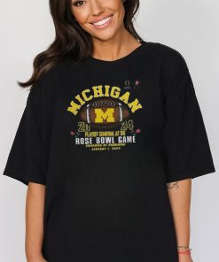 Michigan Wolverines Navy 2024 Playoff Semifinal at The Rose Bowl Game Jan 1 Shirt