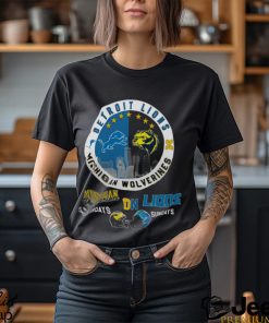 Michigan Wolverines On Saturdays Detroit Lions On Sundays Helmet Tshirt