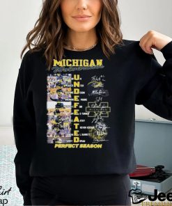 Michigan Wolverines Players Undefeated Perfect Season Signatures Shirt