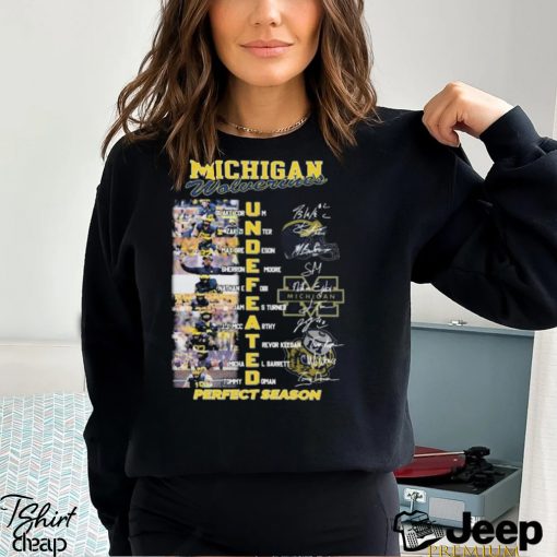 Michigan Wolverines Players Undefeated Perfect Season Signatures Shirt