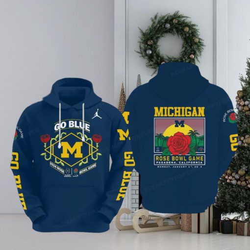 Michigan Wolverines Playoff Semifinal 2024 Rose Bowl Game 3d Hoodie