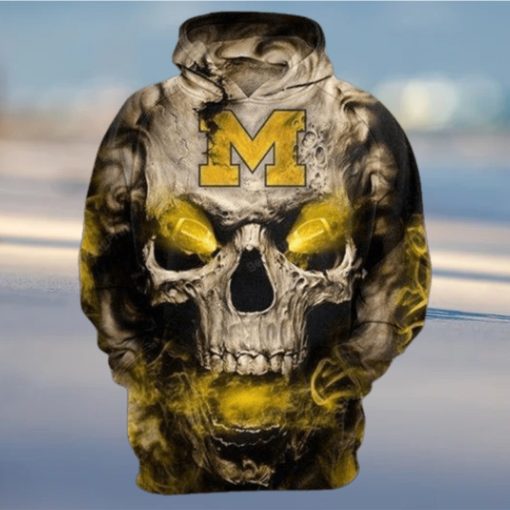 Michigan Wolverines Skull Michigan Wolverines Pullover Hoodie