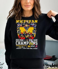 Michigan Wolverines Team 2024 Rose Bowl Game Champions Beat Alabama Undefeated 14 0 Shirt