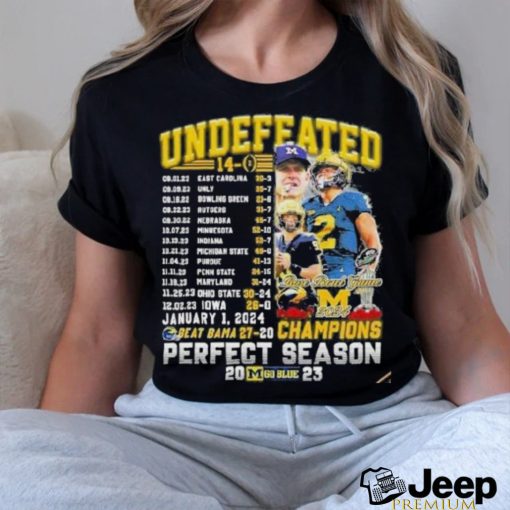 Michigan Wolverines Undefeated Beat Bama 27 20 Champions Perfect Season T Shirt