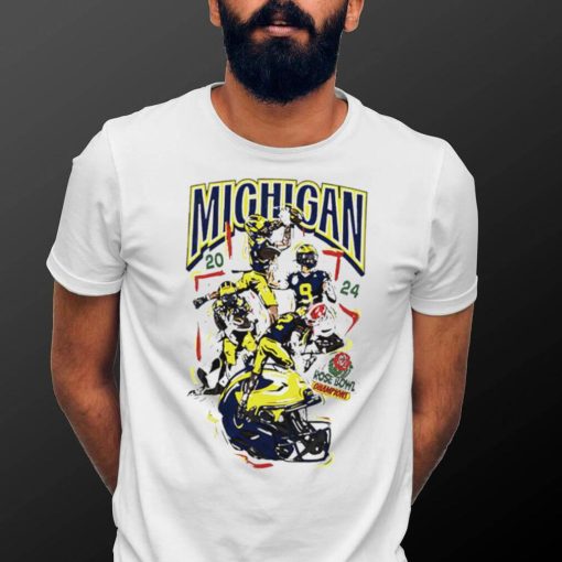Michigan Wolverines football Rose Bowl Champions 2024 players helmet logo shirt