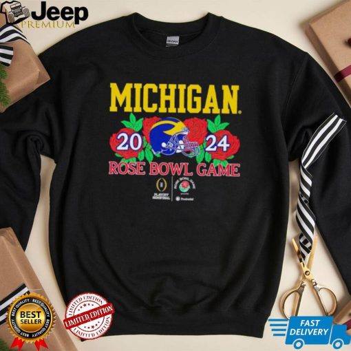 Michigan Wolverines helmet 2024 Rose Bowl game shirt