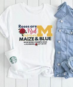 Michigan Wolverines roses are red victors are maize and blue shirt