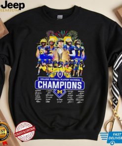 Michigan Wolverines team 2024 College Football Playoff National Champions signatures shirt