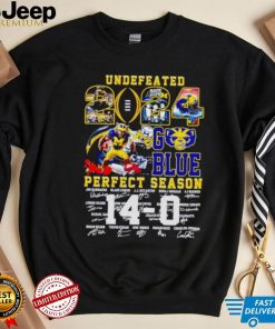 Michigan Wolverines undefeated 2024 go Blue perfect season signatures shirt