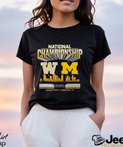 Michigan Wolverines vs. Washington Huskies College Football Playoff 2024 National Championship Game Head to Head Skyline T Shirt