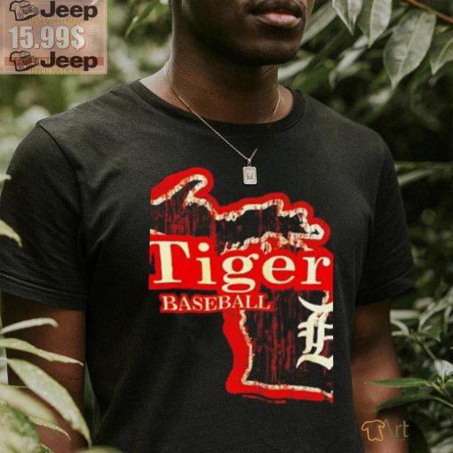 Michigan map Tigers baseball shirt