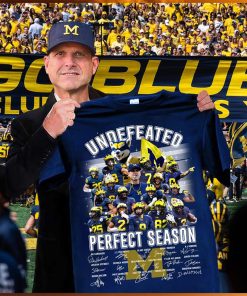 Michigan wolverines undefeated perfect season team player signature shirt