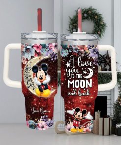 Mickey Customized 40 Oz Tumbler I Love You To The Moon and Back