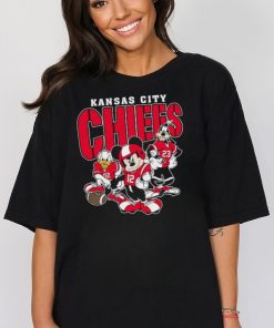 Mickey Donald Goofy Play Football Kansas City Chiefs Shirt