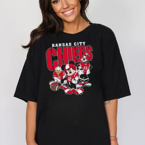 Mickey Donald Goofy Play Football Kansas City Chiefs Shirt