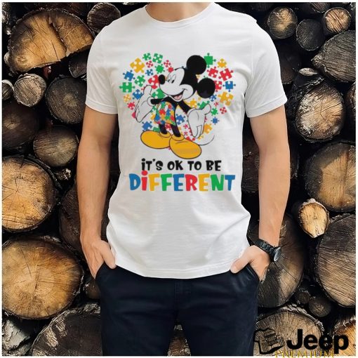 Mickey Mouse Autism It’s Ok To Be Different heart puzzle shirt