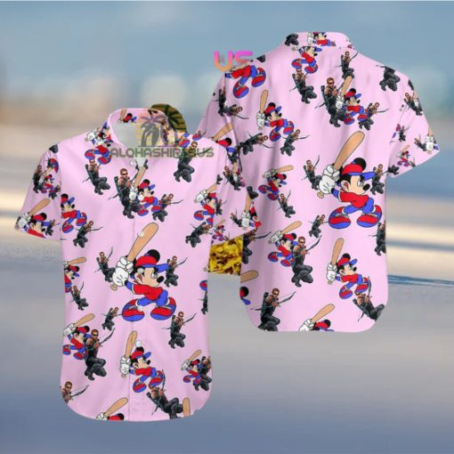 Mickey Mouse Baseball Marvels Hawkeye Bears Hawaiian Shirt