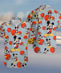 Mickey Mouse Call Phone Cleveland Browns Grey Tacky Hawaiian Shirt