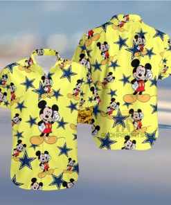 Mickey Mouse Call Phone Dallas Cowboys Yellow Famous Hawaiian Shirts