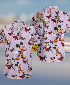 Mickey Mouse Character Marvel Thor With Hammer Tropical Print Hawaiian Shirt