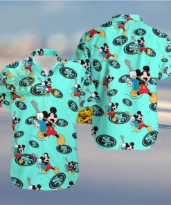 Mickey Mouse Electric Guitar San Francisco 49Ers Light Blue His And Hers Hawaiian Shirts