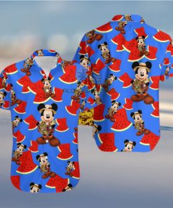 Mickey Mouse Explorer Watermelon Royal Blue Awesome Hawaiian Shirts