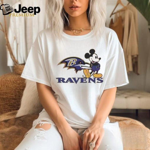 Mickey Mouse Football Baltimore Ravens Logo Shirt