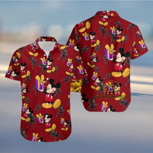 Mickey Mouse Gift Box Cable Marvel Comic Hawaiian Shirt