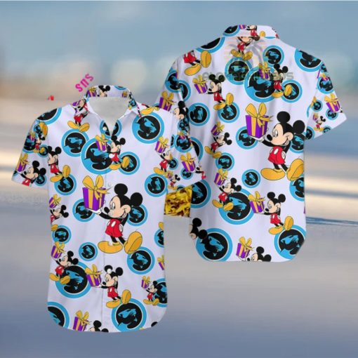 Mickey Mouse Gift Box Carolina Panthers Light Purple Quality Hawaiian Shirts