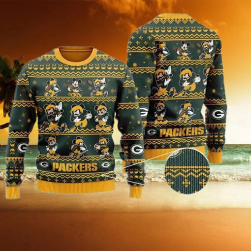 Mickey Mouse Green Bay Packers Ugly Christmas Sweater